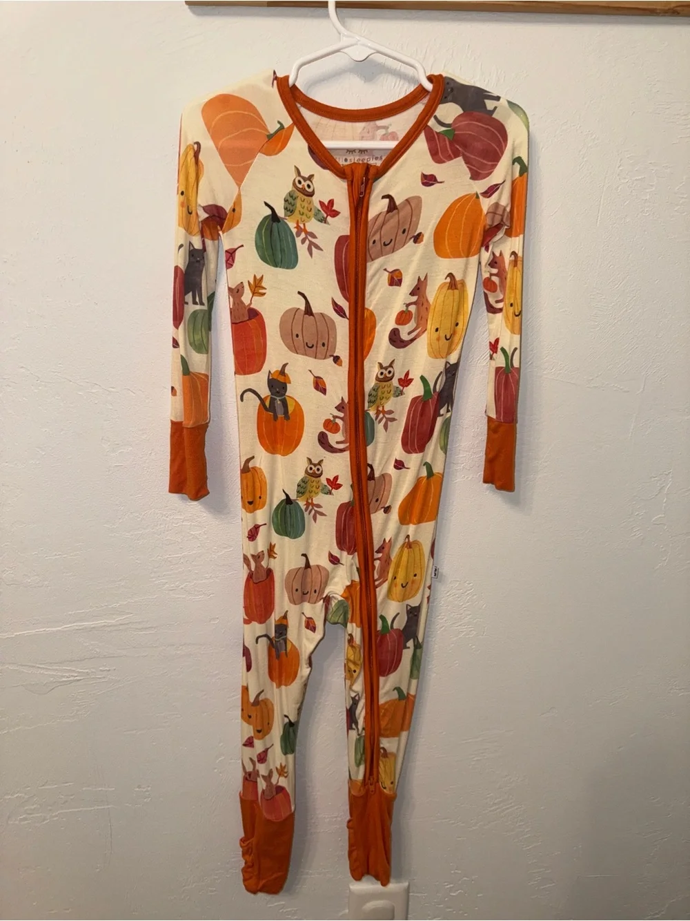 Little Sleepies Convertible Pajamas Fall Pumpkin Pals Bamboo Zippy PJ